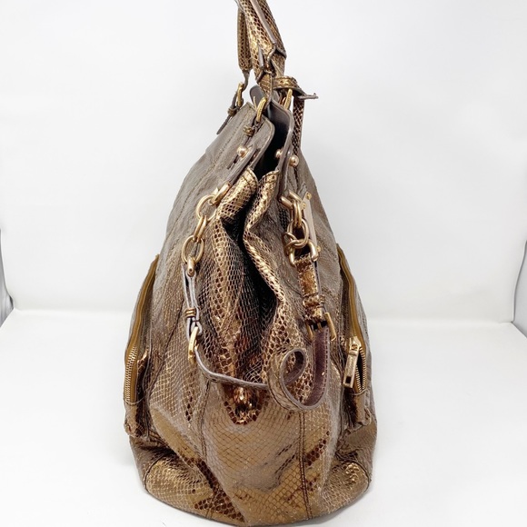 Dolce & Gabbana Handbag MISS POCKET Bronze Metallic Snakeskin Large Purse - Picture 14 of 15